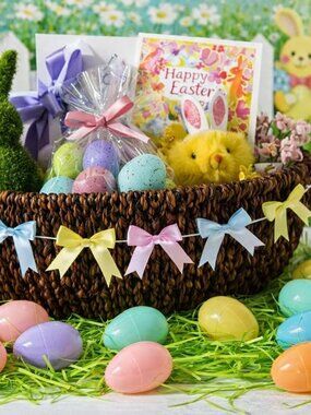 Easter Basket Bundle – Grass, Mini Eggs & Banner Set